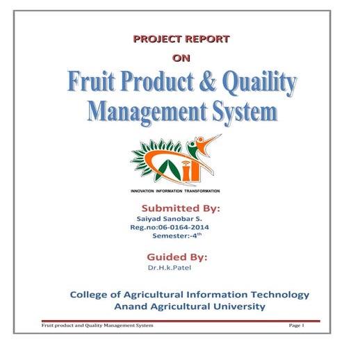 Fruit Product Management System