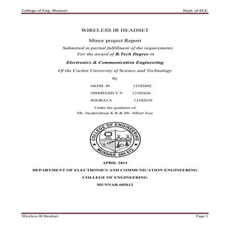 Wireless IR Headset_Report