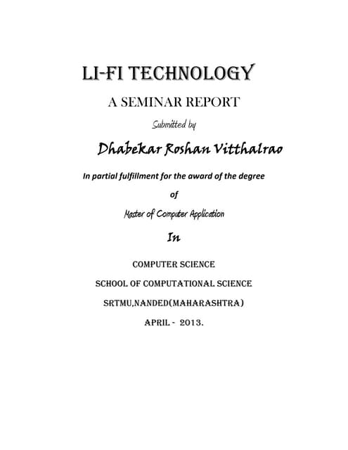 Report on Li-Fi technology