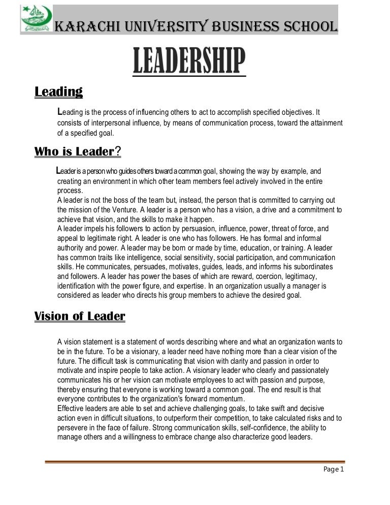 Leadership Report