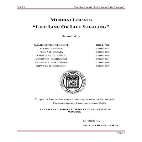 Report on railway accidents in mumbai with case study