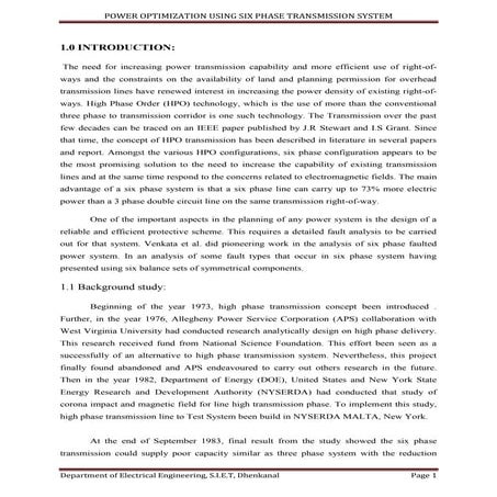 SIX PHASE TRANSMISSION SYSTEM REPORT | PDF