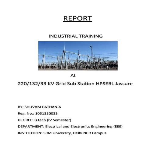Report on 220kv substation at Jassure