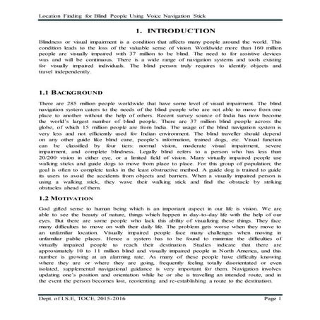 Report for the voice navigation stick.