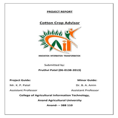 Report of IT Project (Cotton Crop Advisor)
