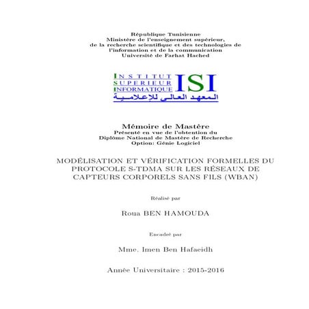 Rapport de Mémoire Master Recherche