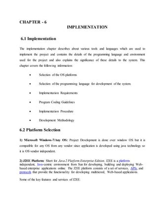 Project report for final year project