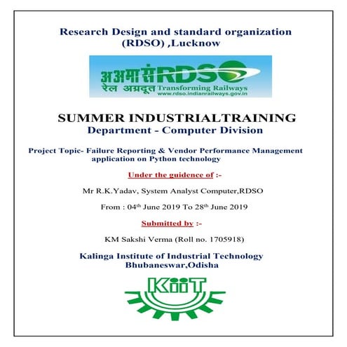 Failure Reporting and  Vendor performance management system using Python tech...