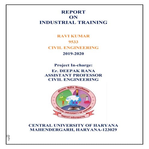 Industrial Training Report of Construction Site in Civil Engineering