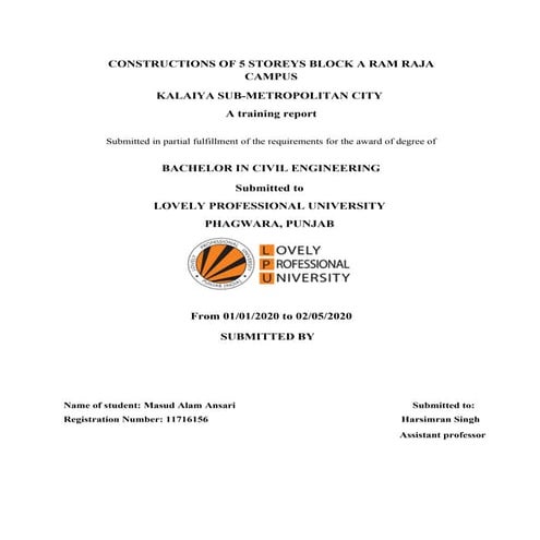 CIvil Engineering Training Report 