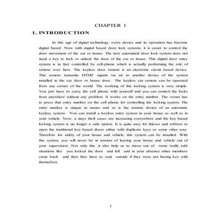 Smart Door Lock System Using DTMF