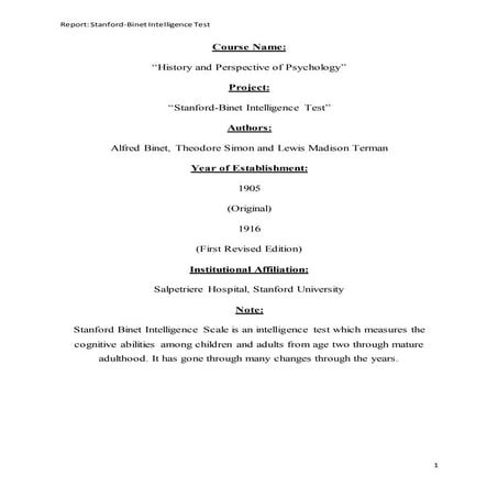 “Stanford-Binet Intelligence Test”