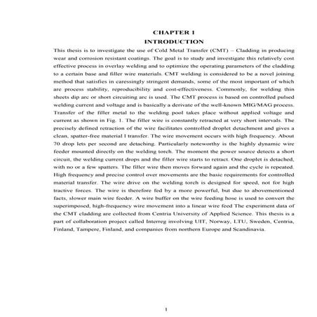 Report cold metal transfer