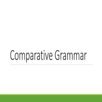 Comparative Gramar