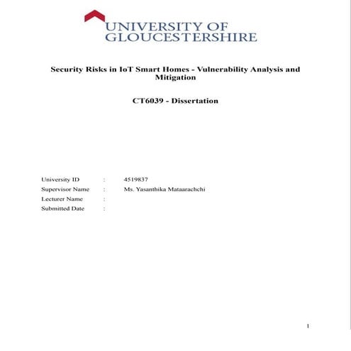 Security Risks in IoT Smart Homes: Vulnerability Analysis and ...
