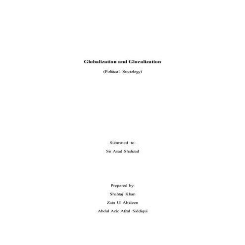 Globalization and Glocalization | DOCX