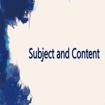 Subject And content