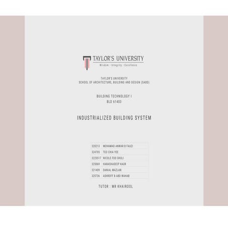 Building Technology 1 (P1)