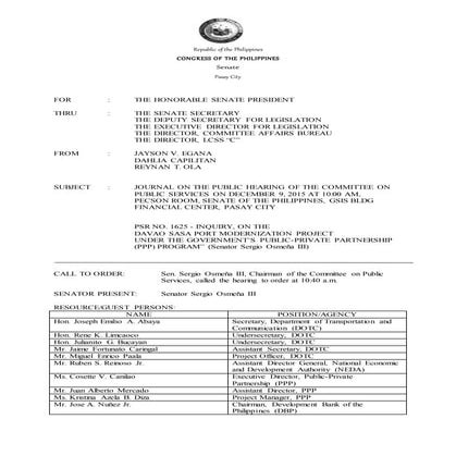 Narrative Report about Sasa Port Issue in davao