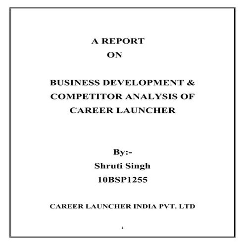 Report  - Career Launcher