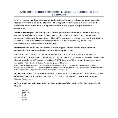 Report   web authoring assigment 1 