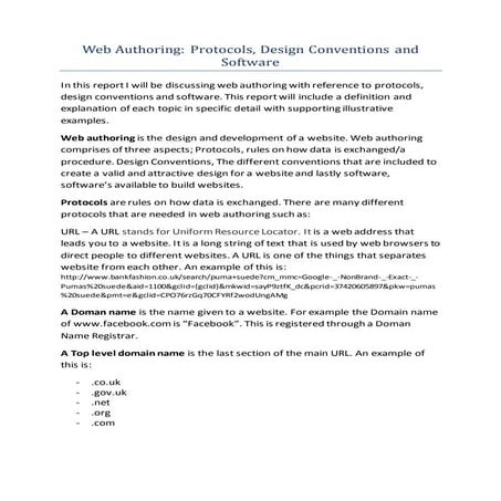 Report   web authoring assigment 1 