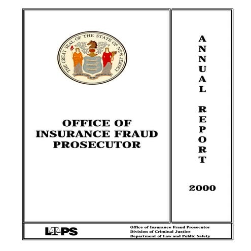 OFFICE OF INSURANCE FRAUD PROSECUTOR | Car Insurance In nj | PDF