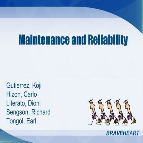 Maintenance and Reliability