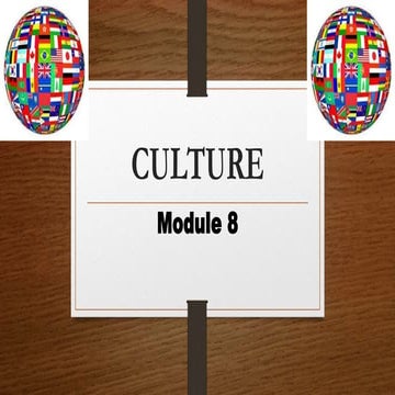 Social Science Report : Module 8 : CULTURE