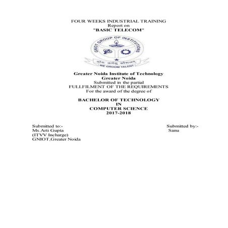 bsnl training report