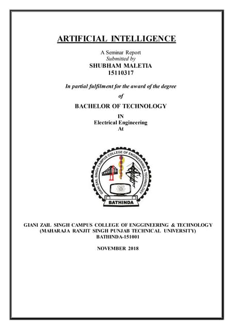 Artificial Intelligence Report 