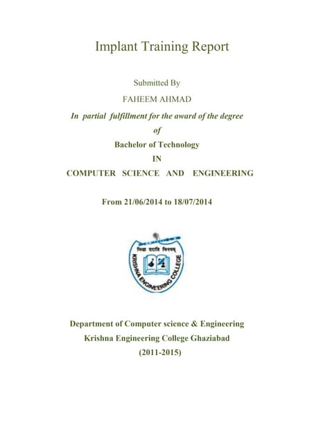 Industrial training letter format