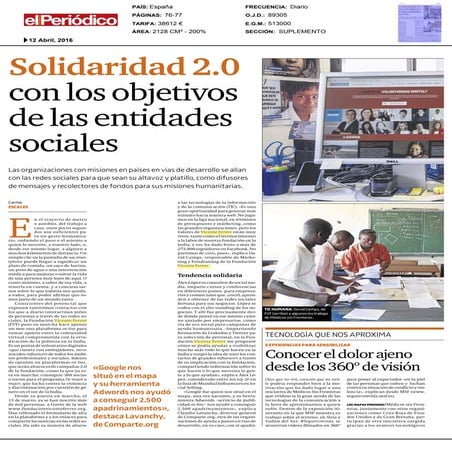 Solidaridad 2.0 con los objetivos de las entidades sociales
