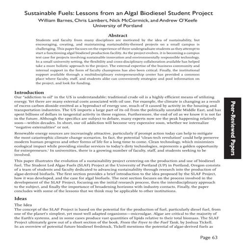 Report algal biodiesel