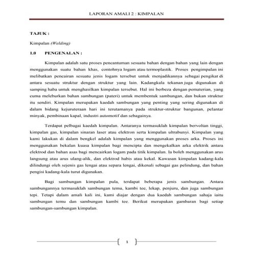 Report amali kimpalan