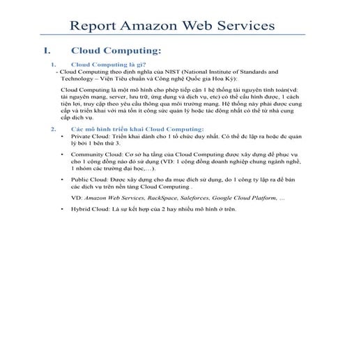 Report amazon web services
