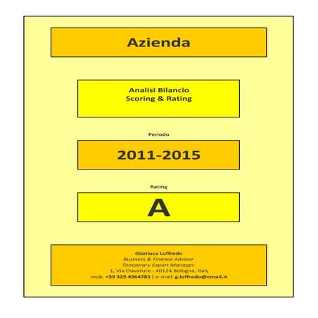 Report analisi bilancio e rating azienda