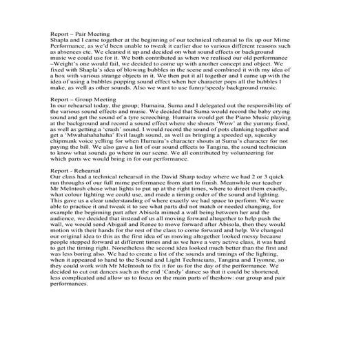 Report and meeting minutes