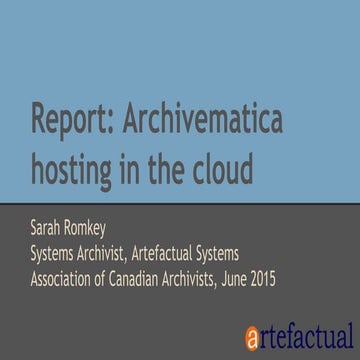 Report: Archivematica hosting in the cloud