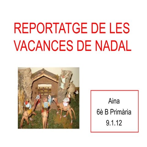 Reportatge de les vacances de Nadal 