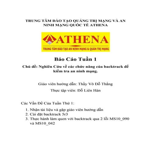 Report athena week 1