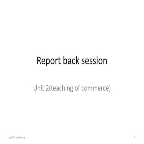 Report back session