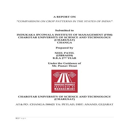 Report cropping pattern