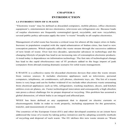 Report on e-waste management & recycling