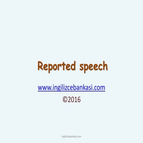 Reported speech