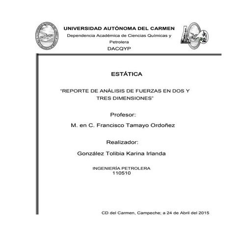 ANALISIS DE FUERZAS EN 2D Y 3D