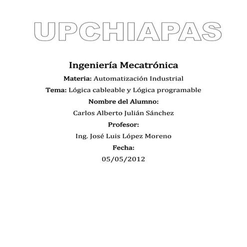 Lógica cableada y Lógica programable - Automatización Industrial