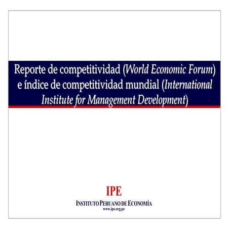 El Salvador: Desempeño de la competitividad global | PDF