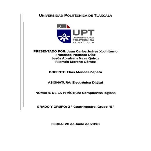 Reporte compuertas logicas 