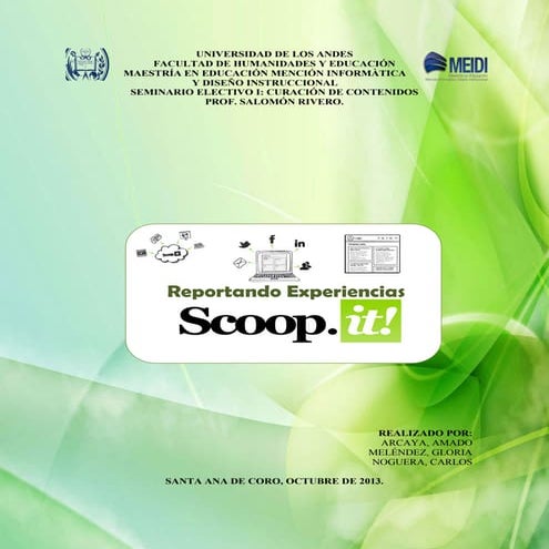 Reporte de experiencias del uso de scoop.it